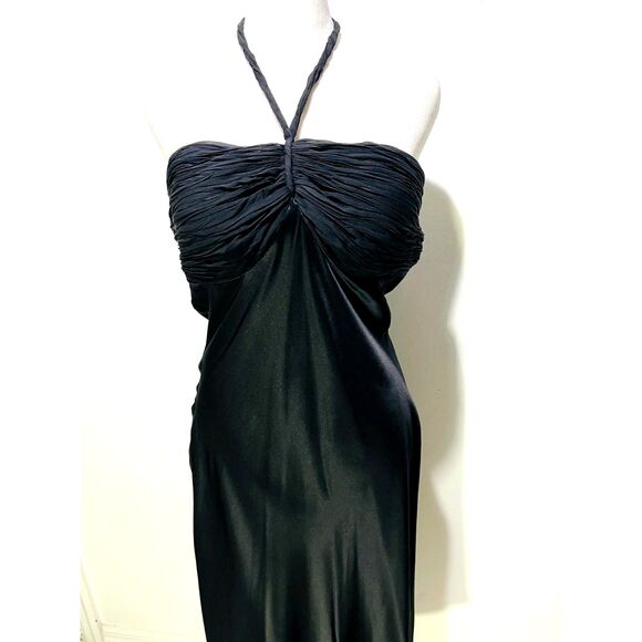 White House Black market silk dress Y2K high & low hem witchy whimsygoth women M - Picture 2 of 7